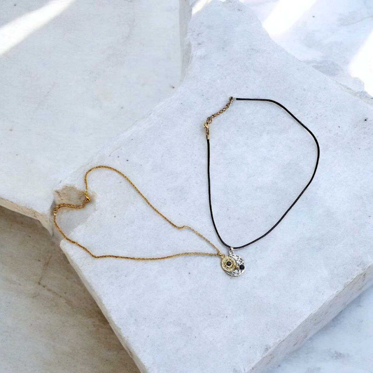 שרשרת ירח ושמש לזוג